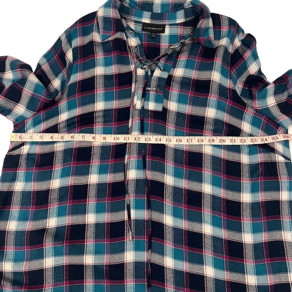 Lane Bryant Flannel 100% Rayon Long Sleeve Tunic Size 18/20 - Picture 10 of 11
